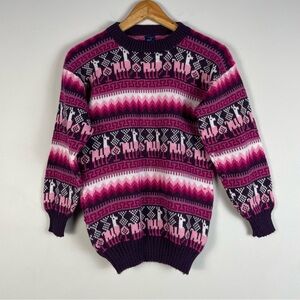 Alpaca Womens Crewneck Long Sleeves Pullover Sweater Size S‎ PETITE Alpaca Blend